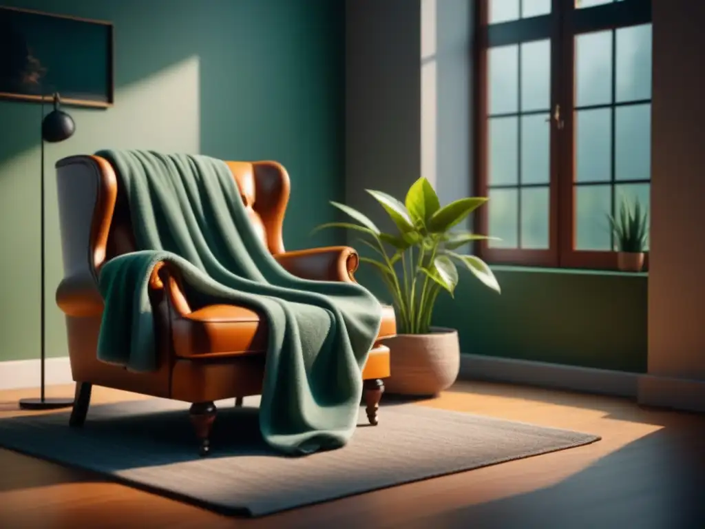 Rincón acogedor: sol, plantas y tranquilidad Rincón acogedor para descanso en casa estrategias: sillón con manta, té, libros y planta, bañado por cálida luz solar