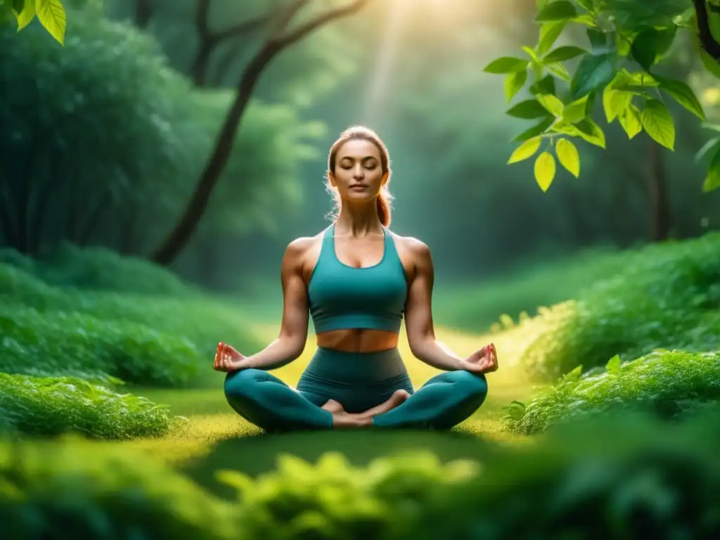 Yoga en la naturaleza: armonía y serenidad Armoniosa práctica de yoga y mindfulness en casa, rodeado de naturaleza serena y luz suave
