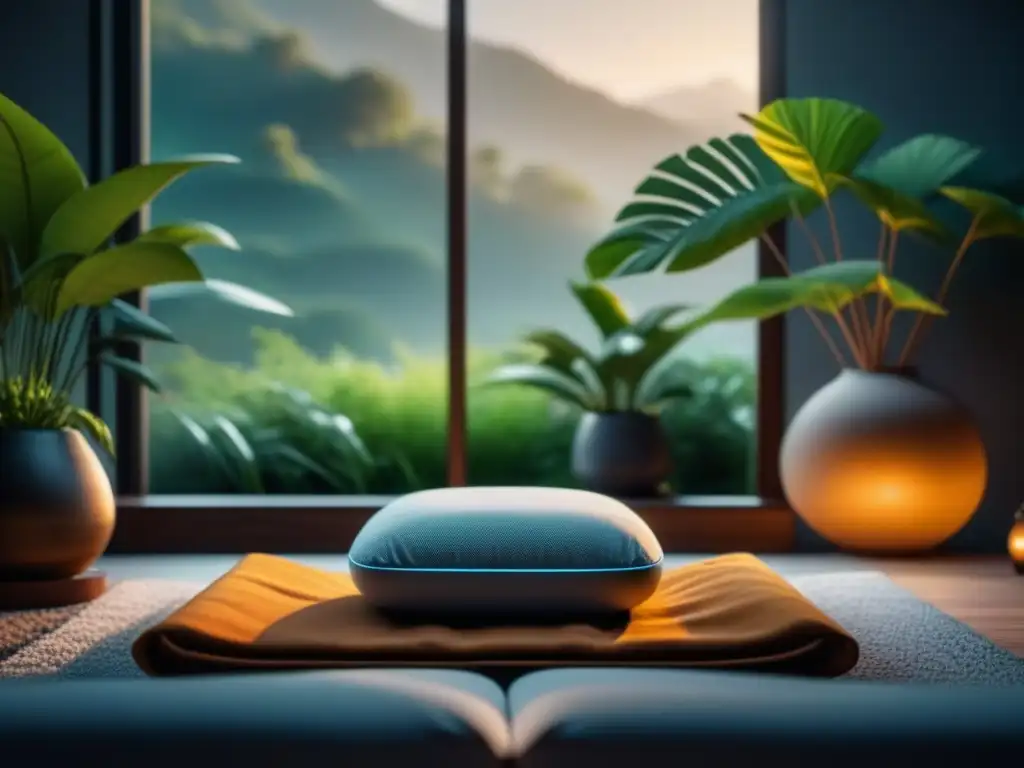 Rincón de meditación en casa: serenidad y calidez Un rincón de meditación en casa con iluminación inteligente para meditación en casa