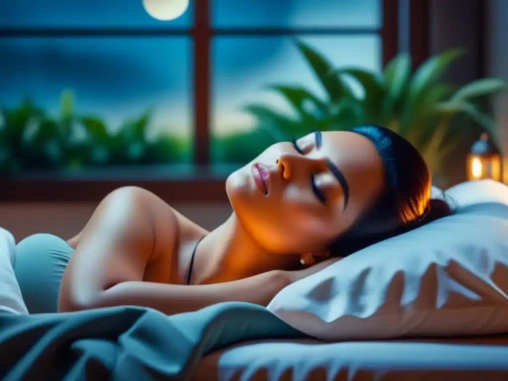 Descanso reparador con luz de luna, mejora salud mental monitoreo sueño