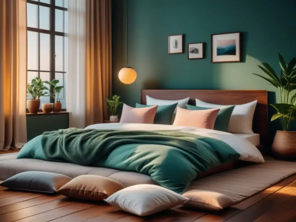 Un dormitorio minimalista sereno con tonos suaves y texturas para relajarse en casa