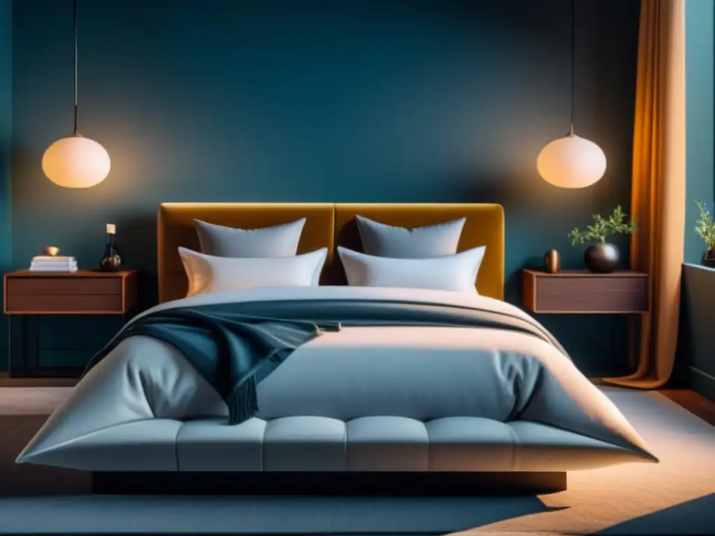 Diseño minimalista: cama de lujo y confort Descubre el dormitorio moderno con materiales de alta calidad para prendas de dormir confort