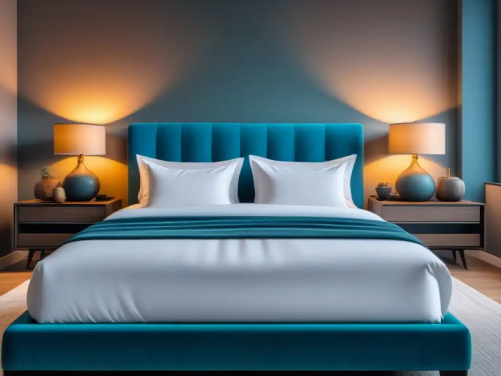 Acogedora habitación minimalista para un sueño reparador Un dormitorio sereno y acogedor con decoración minimalista que promueve el descanso y el sueño reparador en casa