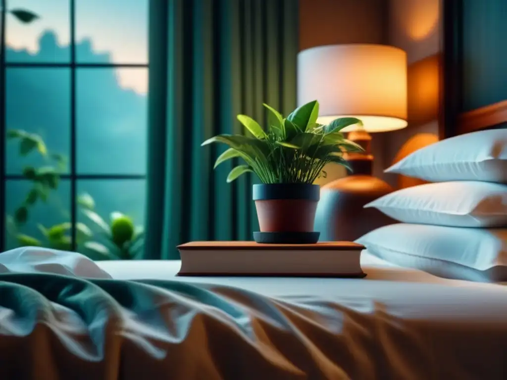 Refugio de serenidad: cama acogedora, plantas y libros Un dormitorio sereno y minimalista, ideal para Desintoxicación Digital en Casa