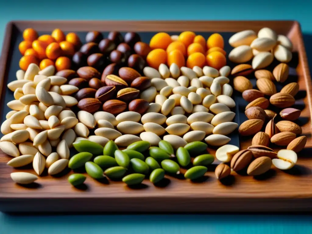 Un elegante surtido de frutos secos y semillas en casa para picar saludablemente