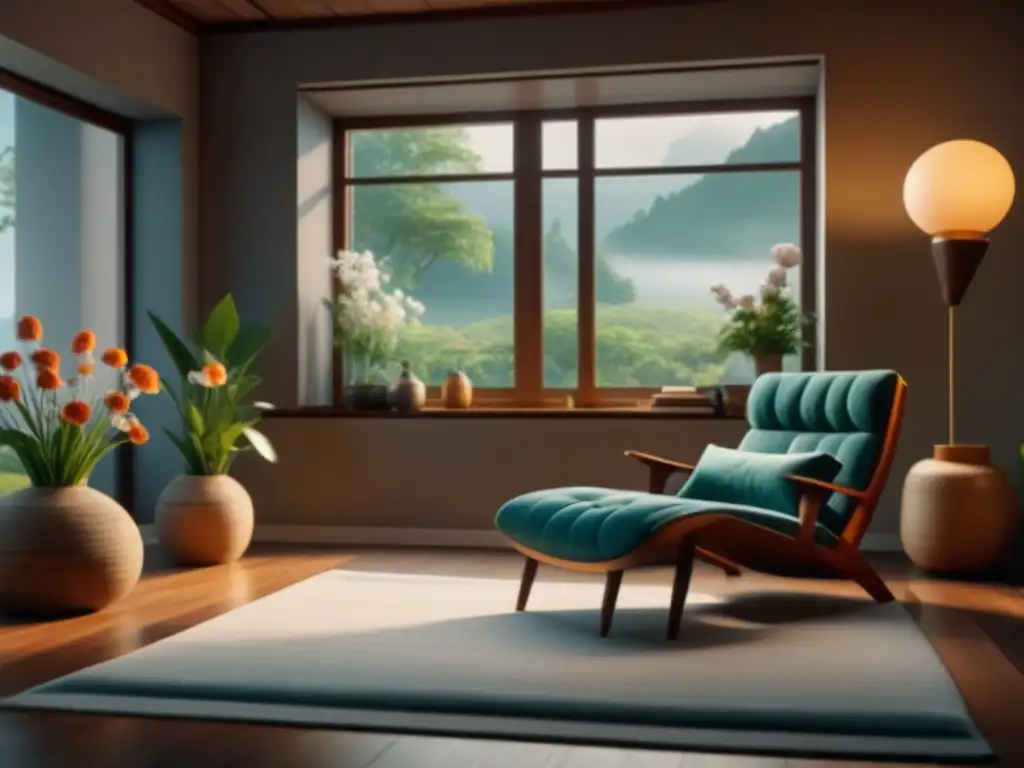 Espacio de meditación en casa: serenidad y naturaleza Espacio de meditación en casa con equipo para relajación progresiva