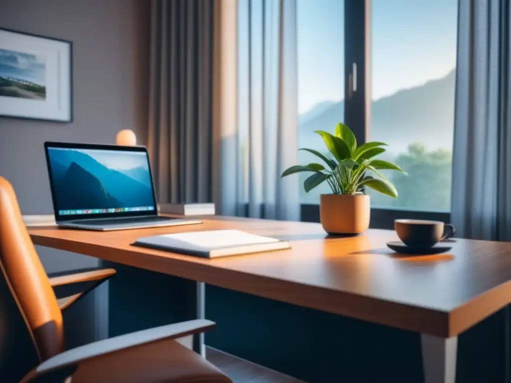Espacio de estudio en casa minimalista y relajante para estudiantes en retiro