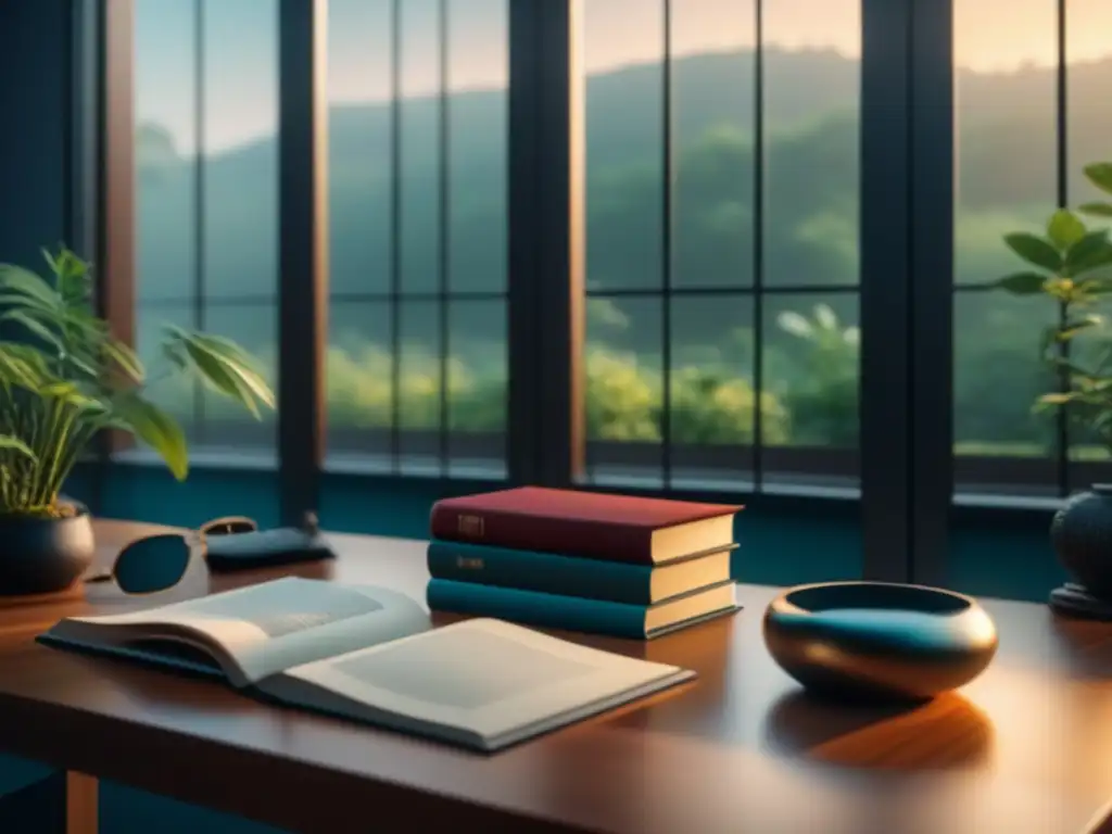 Hogar oficina zen con jardín relajante Espacio de oficina en casa minimalista y relajante con jardín Zen y consejos para relajarse en casa