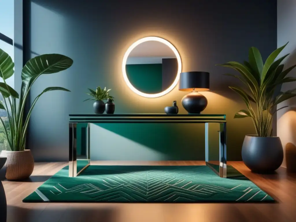 Oficina en casa minimalista y luminosa con toques de sofisticación Un espacio de trabajo en casa moderno y minimalista con ilusiones ópticas para teletrabajar