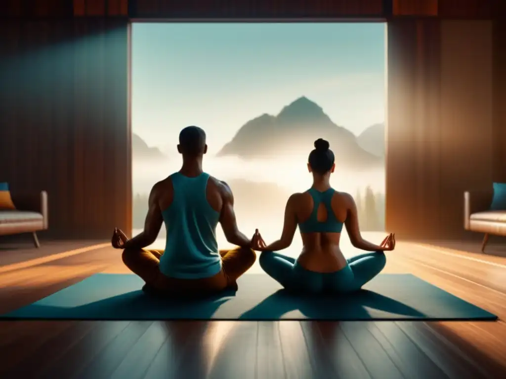 Armonía familiar: yoga en familia para relajación y unión Una familia en armonía practicando yoga juntos, mostrando diversidad y unión