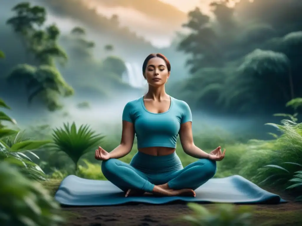 Voluntarios en armonía: calma y bienestar en la naturaleza Un grupo diverso de voluntarios en actividades tranquilas como yoga y meditación en un entorno natural, transmitiendo calma y bienestar