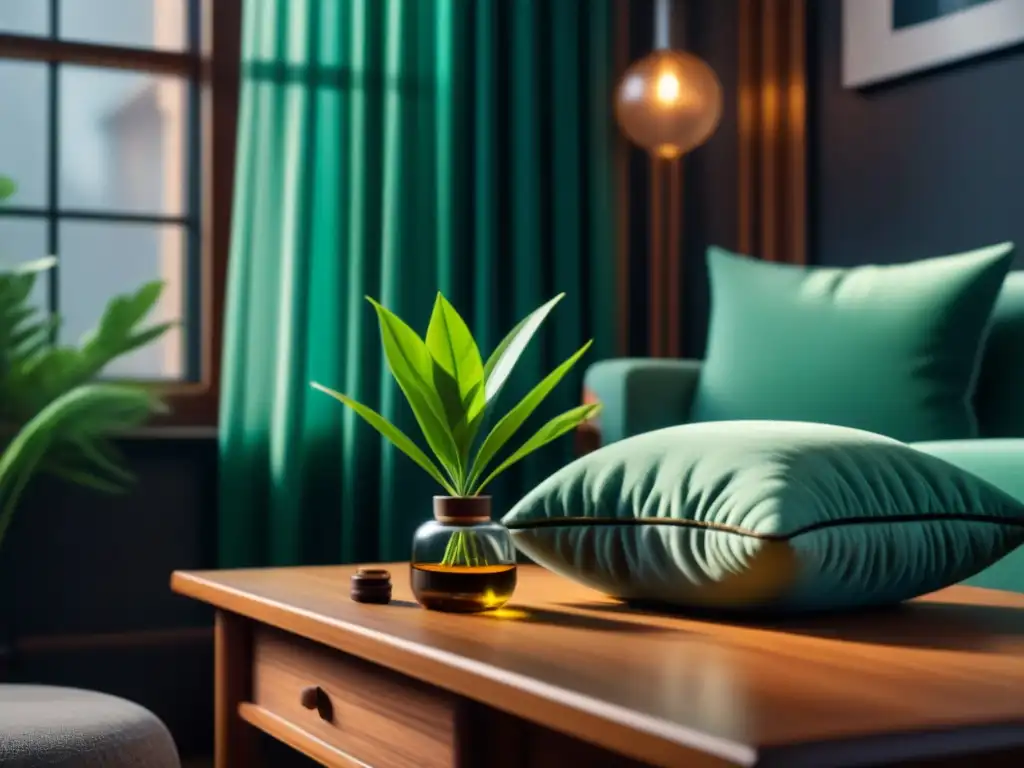 Espacio de meditación en casa: serenidad y minimalismo en 8k Hermoso rincón de meditación en casa con esenciales para la relajación y beneficios meditación científicos hogar