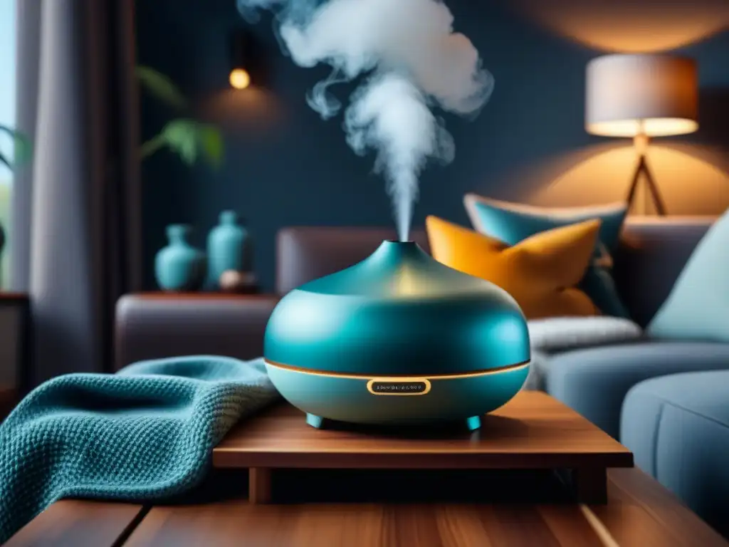 Un hogar acogedor con el mejor difusor de aromas hogar, creando un ambiente tranquilo y elegante
