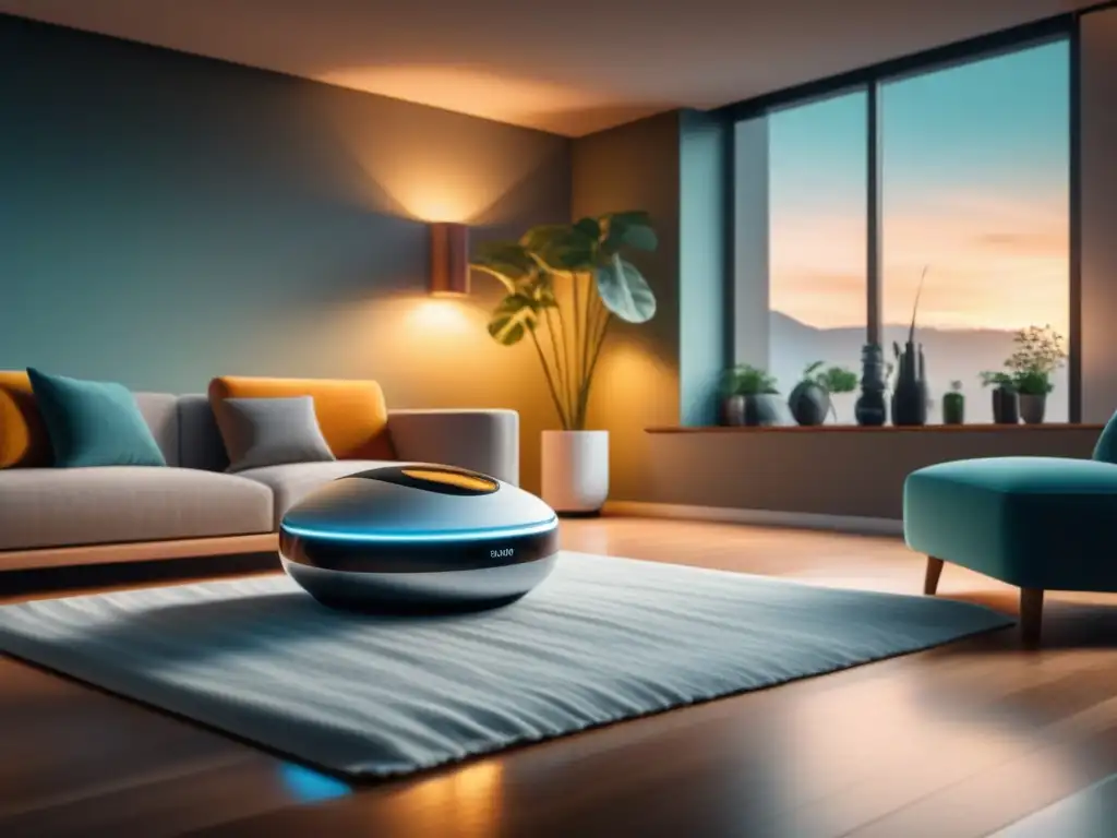 Salón inteligente: bienestar y modernidad Un hogar moderno con gadgets bienestar integrados, creando un ambiente armonioso y eficiente