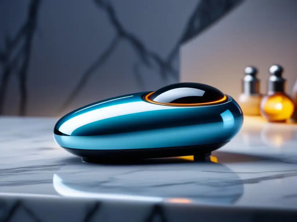 Masajeador eléctrico de mano alta gama en entorno lujoso, diseño elegante y sofisticado