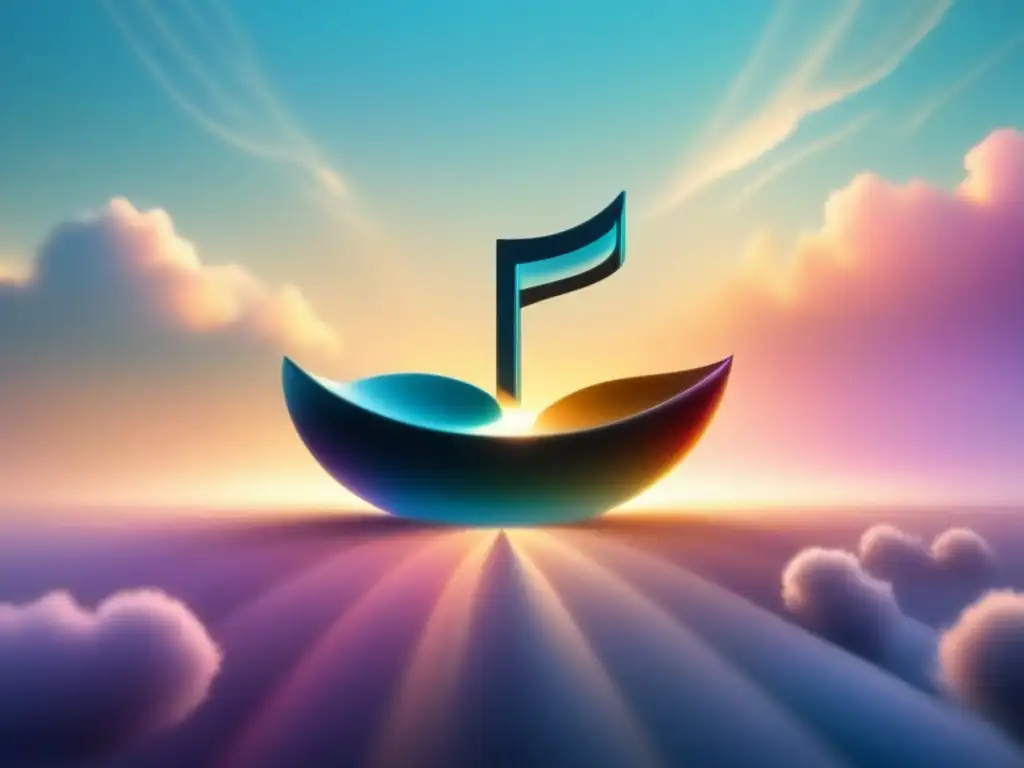 Armonía musical: niño duerme sereno bajo una nota musical pastel Ilustración minimalista de una nota musical pastel flotando sobre la cabeza de un niño dormido, rodeado de luz suave y relajante