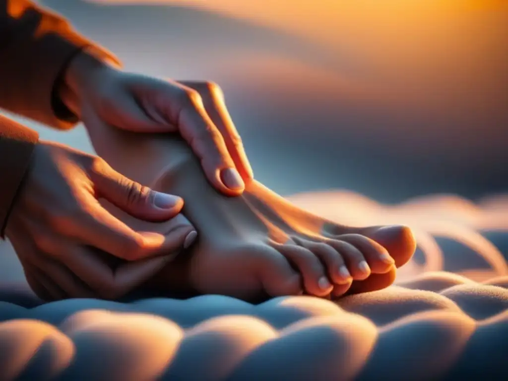 Masaje de pies: delicadeza y relajación Un momento de serenidad y cuidado profesional con masajeadores de pies a cabeza