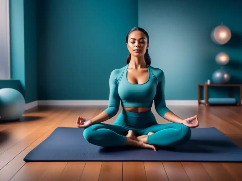 Armonía total: persona meditando rodeada de masajeadores Persona meditando rodeada de masajeadores de pies a cabeza en tonos neutros