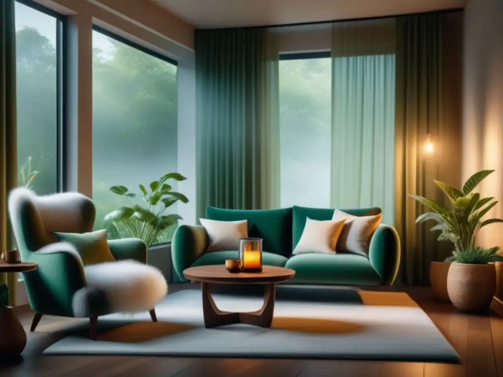 Salón acogedor: relax y naturalidad con té caliente Un rincón acogedor y sereno en casa para relajarse con una taza de té herbal