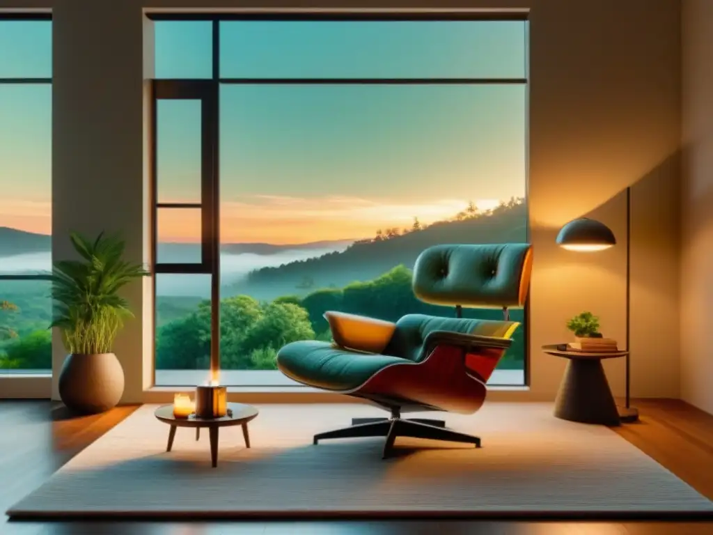 Rincón acogedor y minimalista: relax en un moderno salón Un rincón acogedor y sereno en una sala moderna, ideal para la visualización para relajación en casa