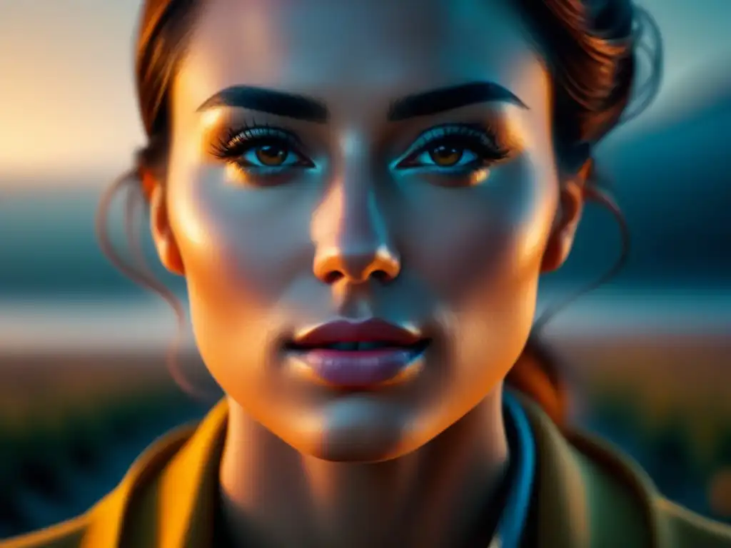 Retrato facial: piel radiante y rejuvenecida con suavidad Rostro juvenil y sereno con piel radiante y sin arrugas, resaltando los beneficios del colágeno para la relajación