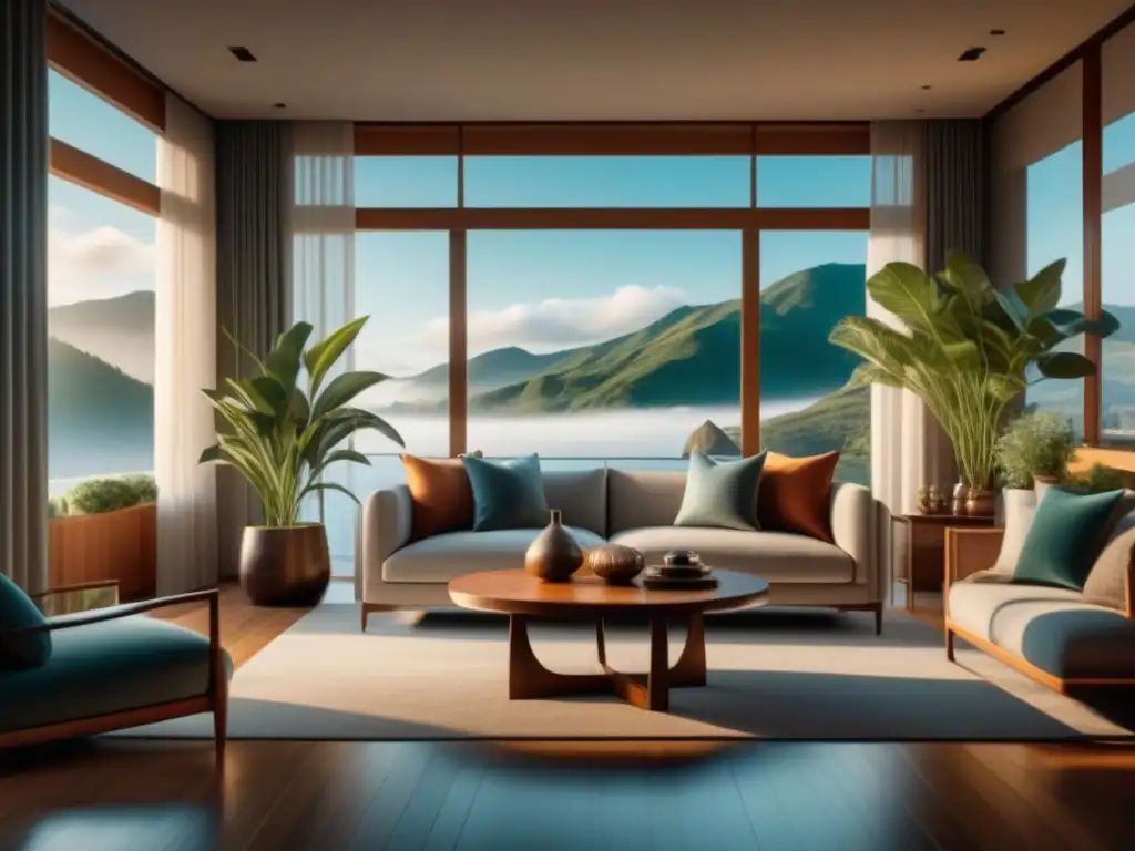 Diseño de sala Feng Shui: armonía y equilibrio en casa Diseño de sala Feng Shui con armonía en muebles y energía