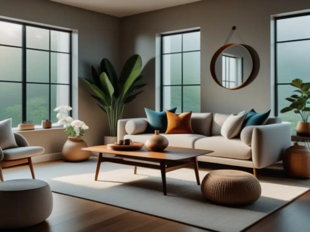 Salón minimalista: Calma y orden en un espacio sereno Un salón sereno con decoración minimalista para relajación en casa, líneas limpias, paleta neutra y ambiente tranquilo