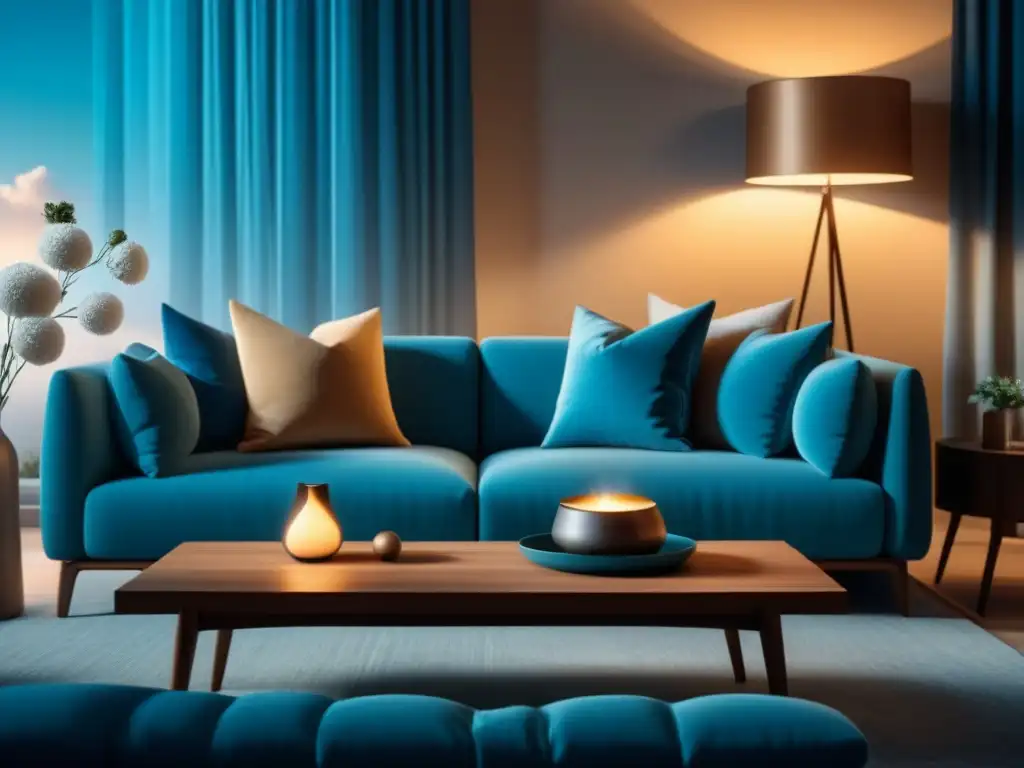 Sofisticada sala de estar minimalista con tonos suaves y relajantes Un salón sereno y minimalista con tonos suaves y neutros