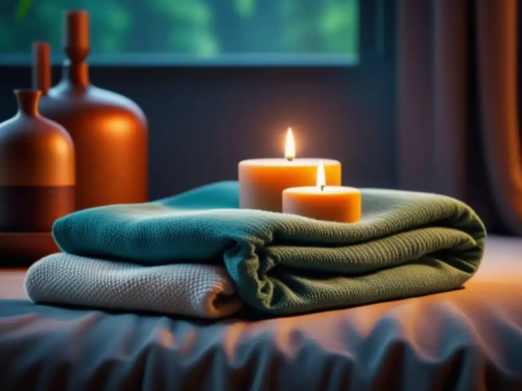 Refugio sereno: hogar acogedor con aromaterapia Un santuario de paz con aromaterapia: hogar decorado en tonos suaves, mantas acogedoras y velas, creando un ambiente sereno y relajante