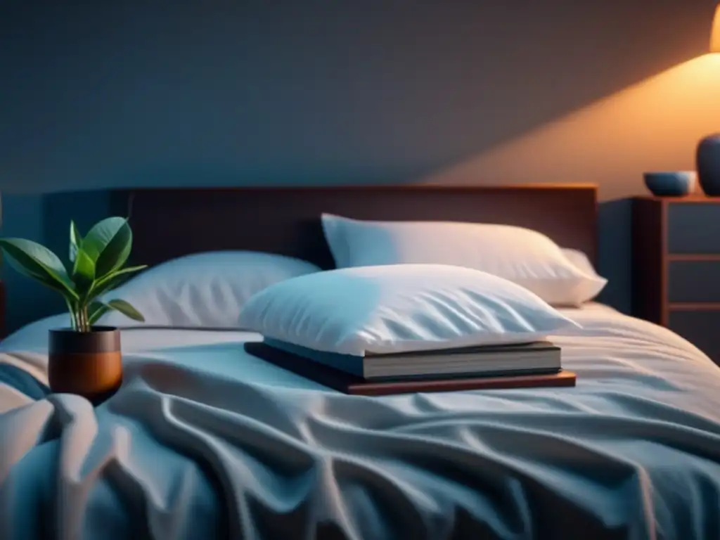 Serena habitación minimalista con cama hecha, libros y planta en alféizar, promoviendo salud mental y monitoreo del sueño