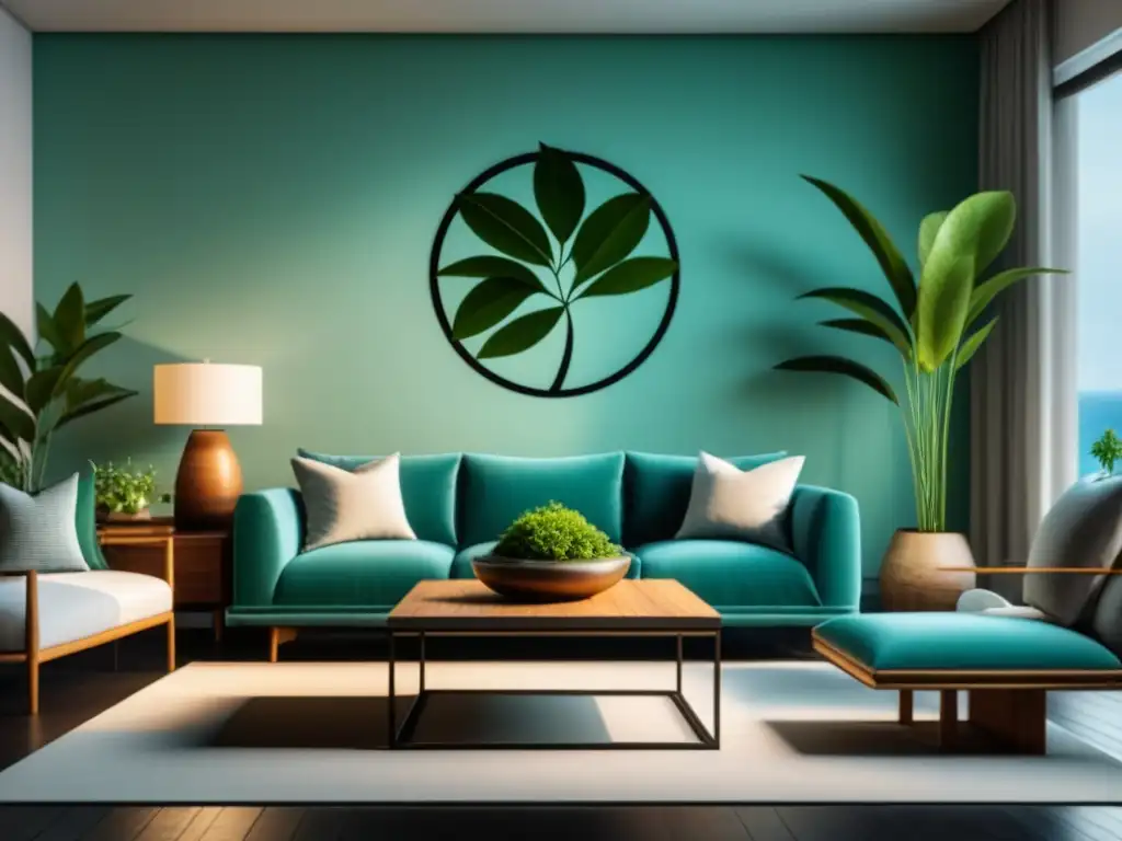 Salón Feng Shui: armonía y serenidad en tonos tierra Serenidad en sala minimalista con Feng Shui para hogar relajante: tonos suaves, texturas naturales y elementos equilibrados