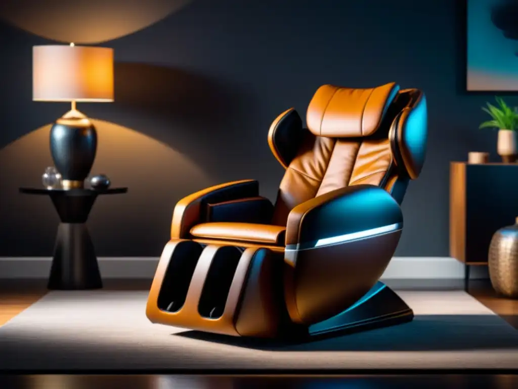 Un sillón de masaje de alta gama en una elegante sala moderna