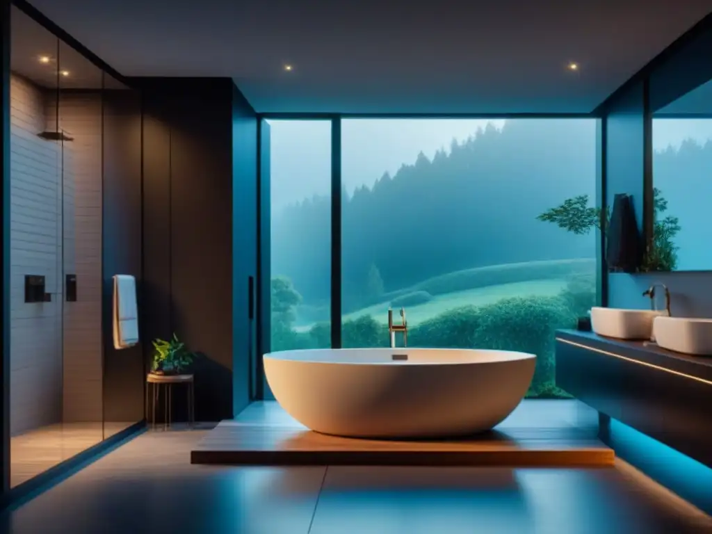 Sumérgete en la tranquilidad de un baño de lujo en casa con jacuzzi integrado