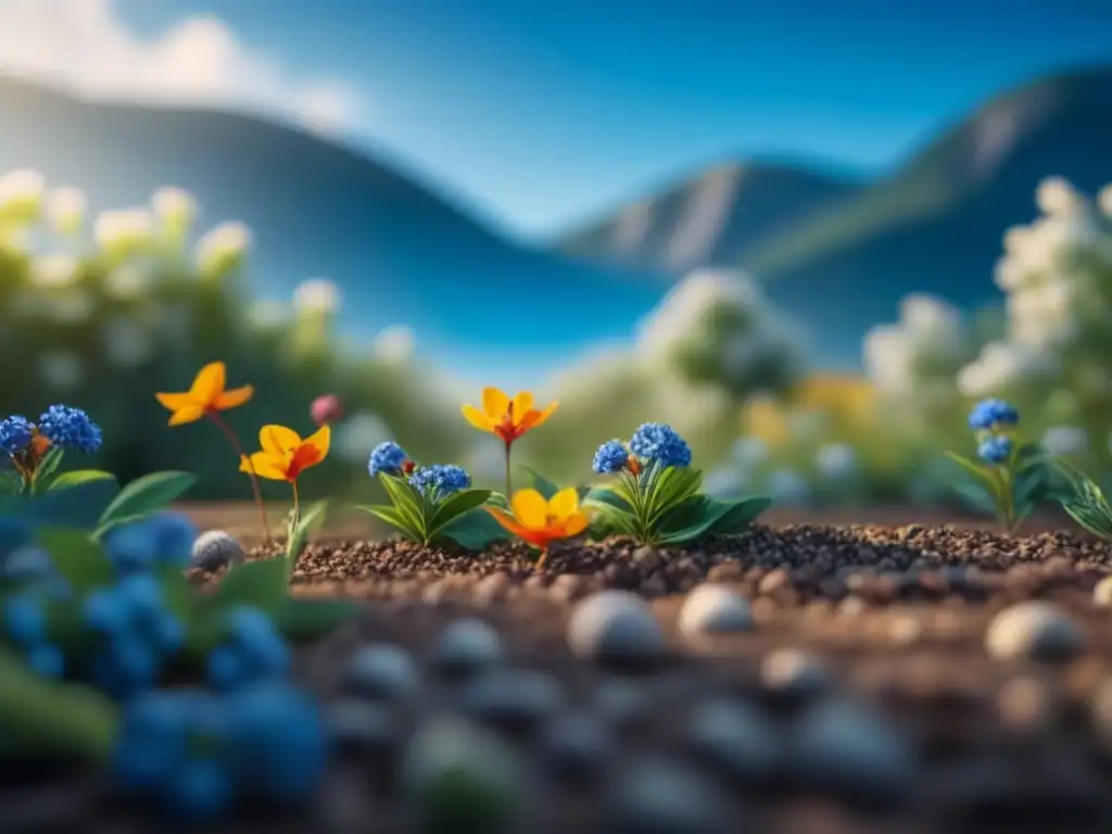 Jardín zen con flores de Bach vibrantes Un jardín tranquilo lleno de Flores de Bach vibrantes y coloridas, creando armonía y relajación