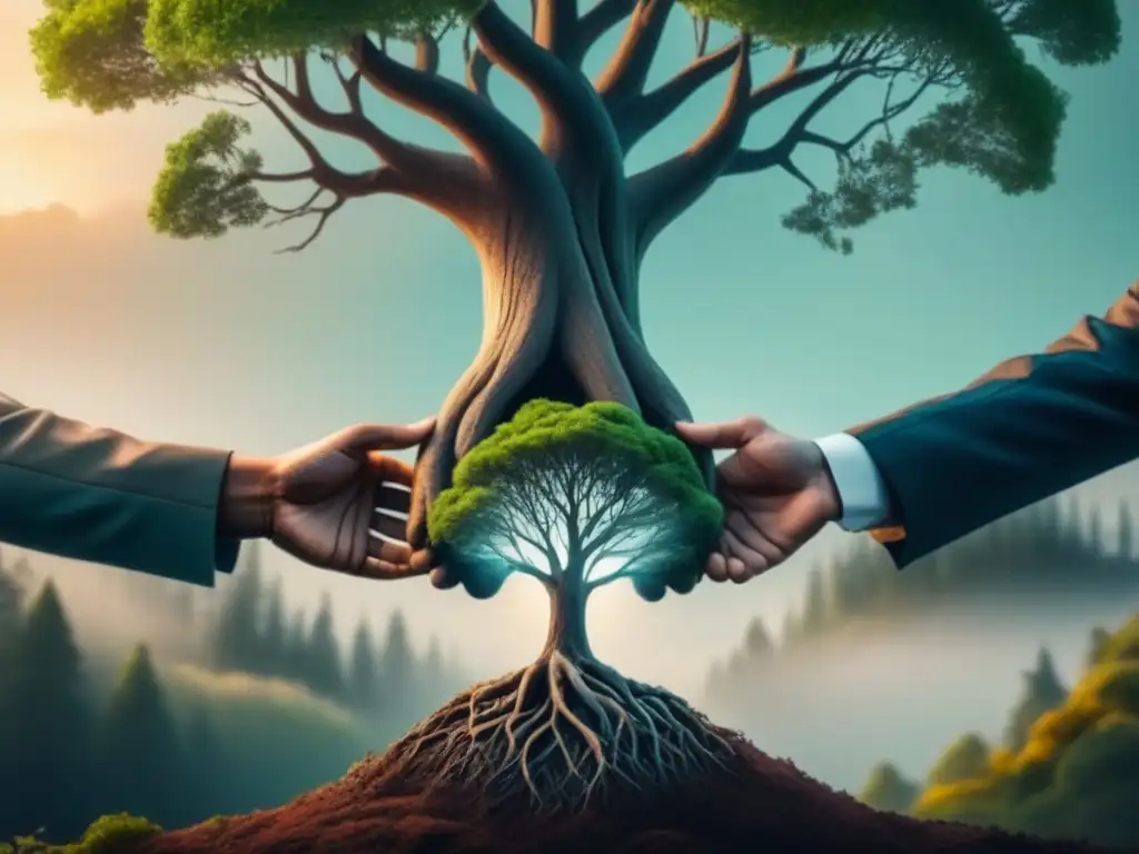 Grupo unido bajo árbol: apoyo emocional virtual Unidos bajo un árbol, la comunidad virtual brinda apoyo para el manejo de la ansiedad