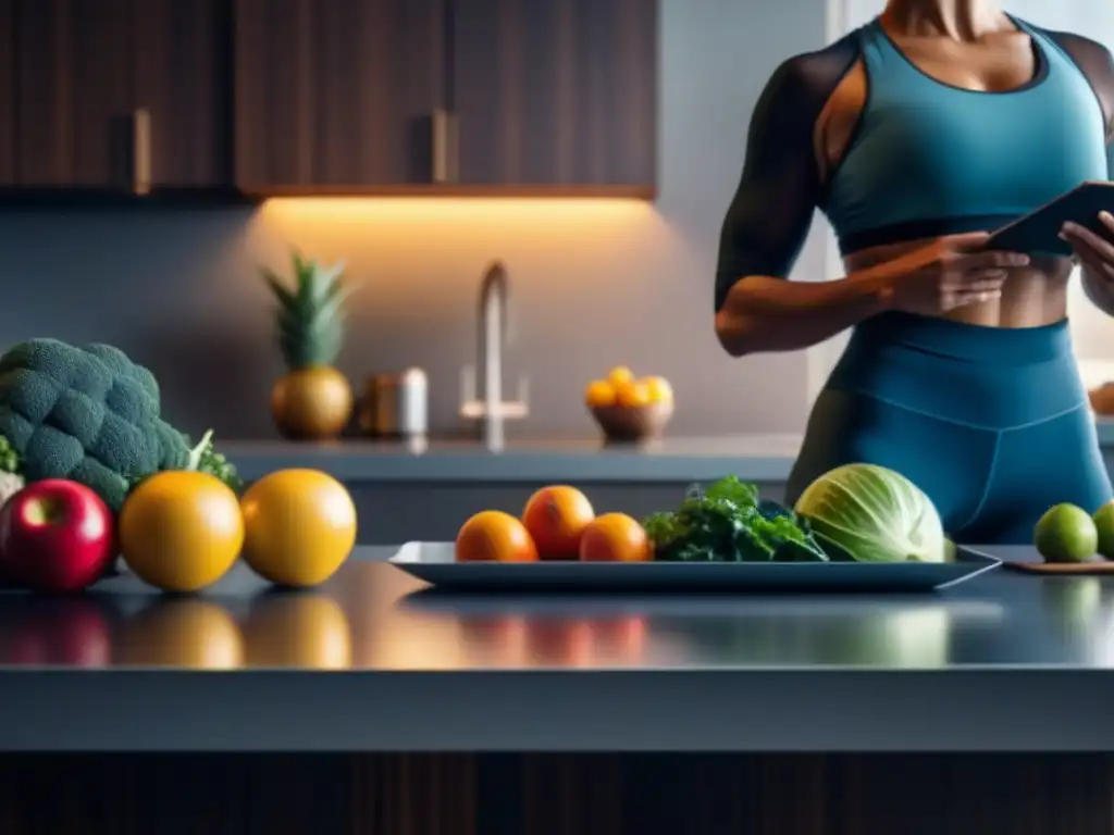 Estilo de vida saludable: diversidad en actividad física y nutrición Unidos en salud y diversidad, compartiendo actividades y comidas saludables en una cocina moderna y luminosa